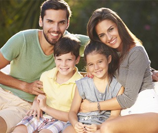 Smiling young family