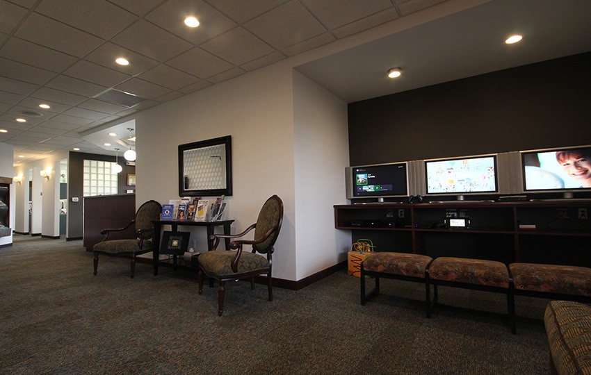 Game and seating area in waiting room